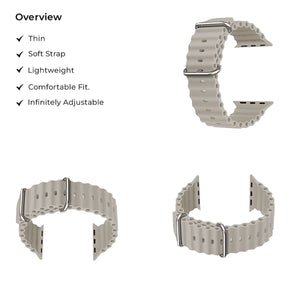 Ocean Band Straps For Apple iWatch-42/44/45/49mm-Off-White