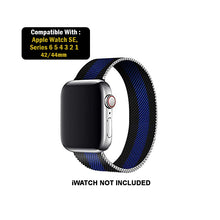 Load image into Gallery viewer, Milanese Loop Strap for iWatch 42-44mm Black Blue