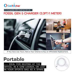 Buy Fossil USB Charger Compatible with Fossil Gen 6/ 5/4- White color 