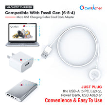 Load image into Gallery viewer, Buy Fossil USB Charger Compatible with Fossil Gen 6/ 5/4- White color 