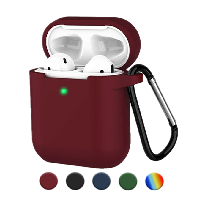 Silicone Case Cover for Airpods 1/2 (Wine)