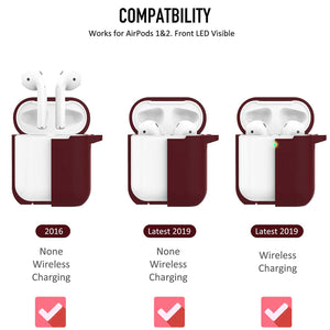 Silicone Case Cover for Airpods 1/2 (Wine)