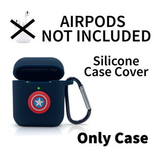 Silicone Case Cover for Airpods 1/2 (Blue Captain America