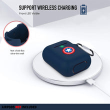 Load image into Gallery viewer, Silicone Case Cover for Airpods 1/2 (Blue Captain America