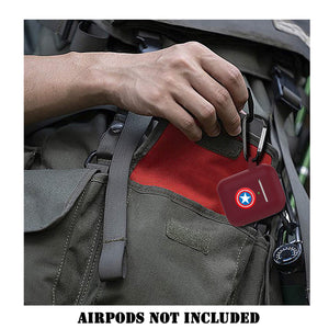 Silicone Case Cover for Airpods 1/2 (Wine Captain America
