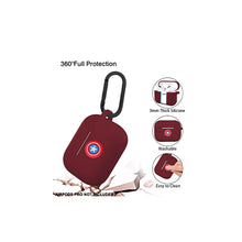 Load image into Gallery viewer, Silicone Case Cover for Airpods Pro (Wine With Captain America Logo)