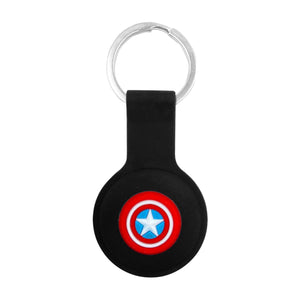 Silicone Key Ring Holder Case Cover Compatible with Apple Airtag Captain America