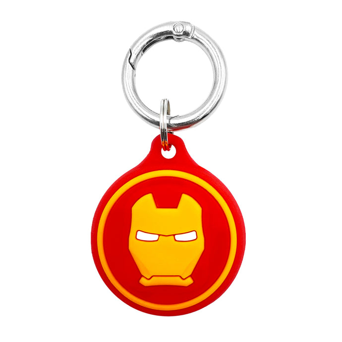  Cellfather Silicone Key Ring Holder Case Cover Compatible with Apple Airtag-Iron Man