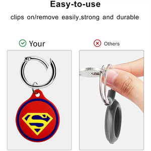 Silicone Key Ring Holder Case Cover Compatible with Apple Airtag  Superman