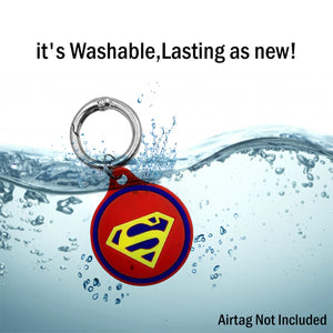 Silicone Key Ring Holder Case Cover Compatible with Apple Airtag  Superman
