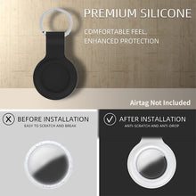Load image into Gallery viewer, Silicone Key Ring Holder Case Cover Compatible with Apple Airtag 2021 (Black)