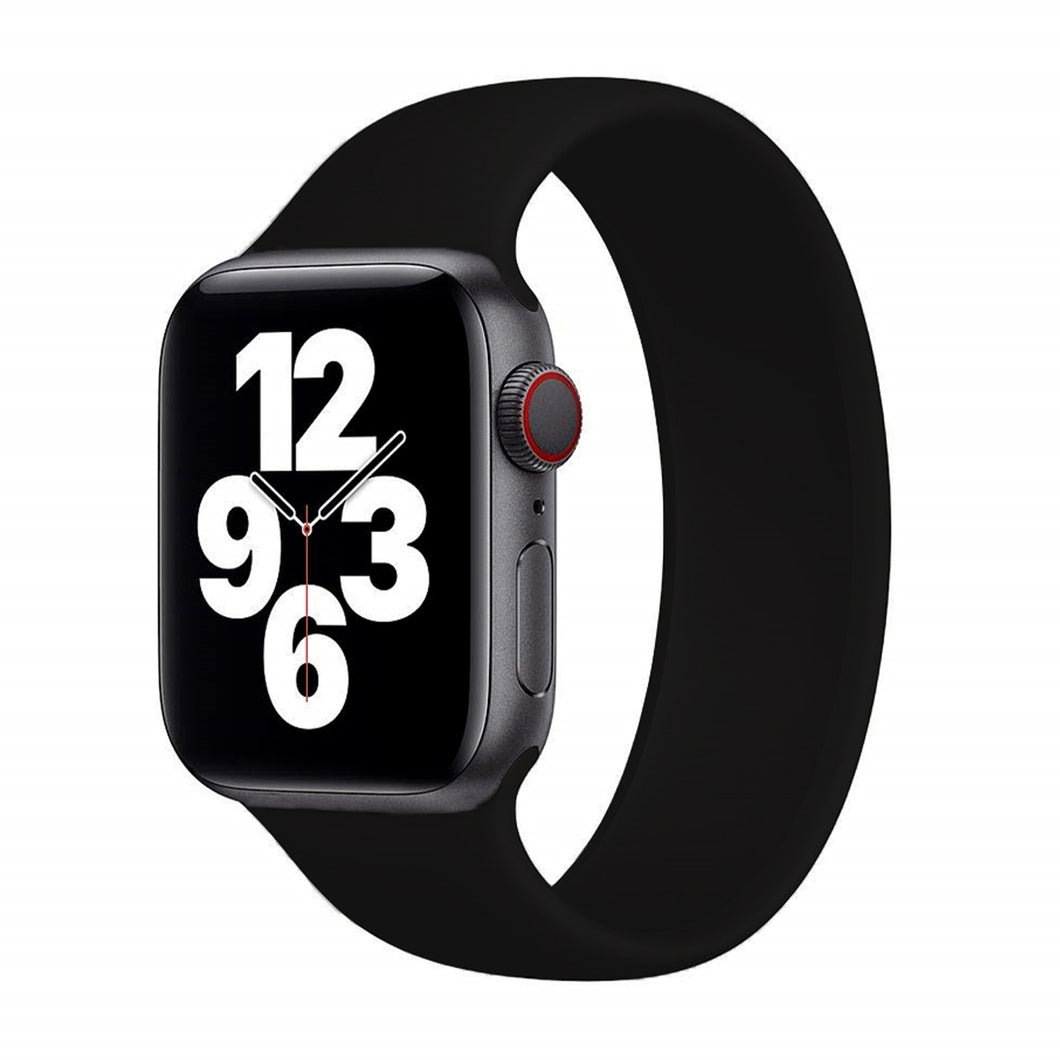 Solo Loop Elastic Silicone Strap for Apple Watch 38/40mm-Black