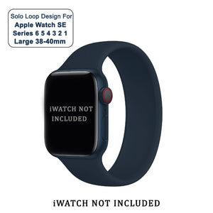 Solo Loop Elastic Silicone Strap for Apple Watch 38/40/41mm-Midnight Blue