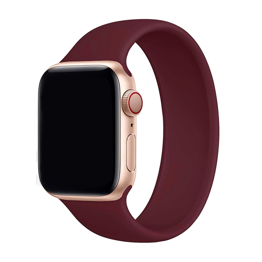 Solo Loop Elastic Silicone Strap for Apple Watch 38/40mm-Wine