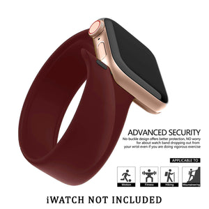 Solo Loop Elastic Silicone Strap for Apple Watch 38/40mm-Wine