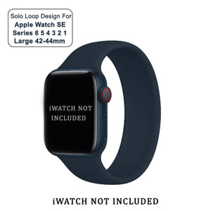 Solo Loop Elastic Silicone Strap for Apple Watch 42/44mm-Midnight Blue