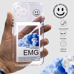 Soft Silicone Transparent Printed Case Compatible with iPhone 12 Pro-EMG Cloud