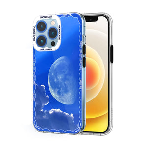 Soft Silicone Transparent Printed Case Compatible with iPhone 12 Pro-Moon