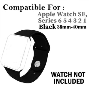 Silicone Strap For Apple Watch-Black (38/40mm) - CellFAther