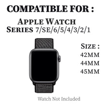 Load image into Gallery viewer, Woven Nylon Strap For Apple Watch-Reflective Black (42/44/45mm)