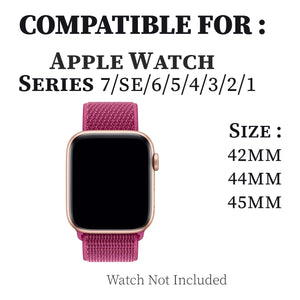 Woven Nylon Strap For Apple Watch-Dragon Fruit (42/44/45/49mm)
