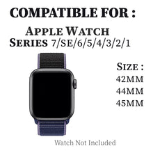 Load image into Gallery viewer, Woven Nylon Strap For Apple Watch-Midnight Blue (42/44/45mm)