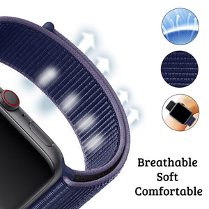 Woven Nylon Strap For Apple Watch-Midnight Blue (42/44/45mm)