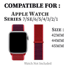 Load image into Gallery viewer, Woven Nylon Strap For Apple Watch-Red (42/44/45mm)