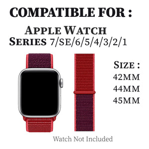 Woven Nylon Strap For Apple Watch-Red (42/44/45mm)