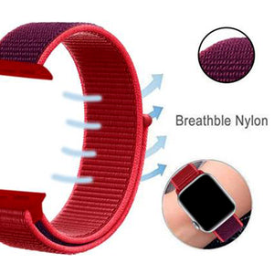 Woven Nylon Strap For Apple Watch-Red (42/44/45mm)