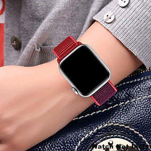 Woven Nylon Strap For Apple Watch-Red (42/44/45mm)