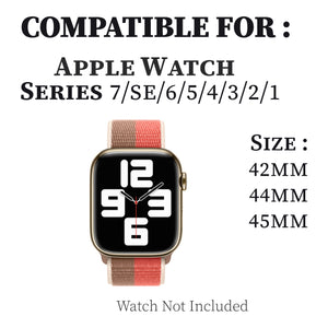 Woven Nylon Straps For Apple Watch-42/44/45mm-Tan
