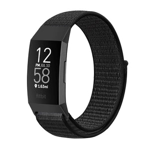  Cellfather Nylon Replacement Band For Fitbit Charge 4/ 3/ SE (Jet Black)