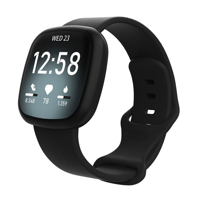 Silicone Wristband Strap For Fitbit Sense/Versa 3-Black