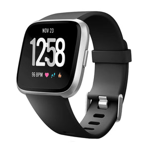 Silicone Strap For Fitbit Versa/Fitbit Versa 2/Fitbit Versa Lite Edition (Black)