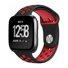 Load image into Gallery viewer, Silicone Strap For Fitbit Versa/Versa 2/Versa Lite Edition (Dotted-Black &amp; Red)