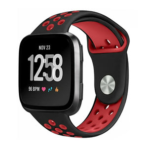 Red and black color fitbit versa strap