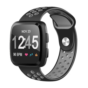 Black grey dotted silicone band Strap for fitbit versa 2