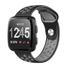 Load image into Gallery viewer, Silicone Strap For Fitbit Versa/Versa 2/Versa Lite Edition (Dotted-Black &amp; Red)