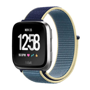 Woven Nylon Strap For Fitbit Versa/Versa 2/Versa Lite (Carbon black)