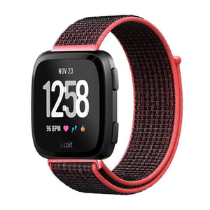 Woven Nylon Strap For Fitbit Versa/Versa 2/Versa Lite (Carbon black)