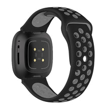 Load image into Gallery viewer, Silicone Strap For Fitbit Sense1-2/Versa 3-4 (Dotted- Black &amp; Green)