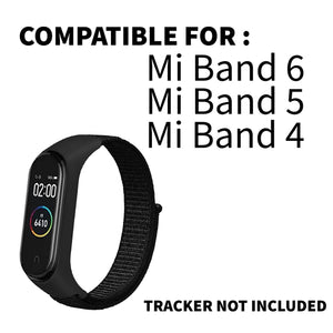 Nylon Wristband Strap for Mi Band 6/5/4/3 - Black