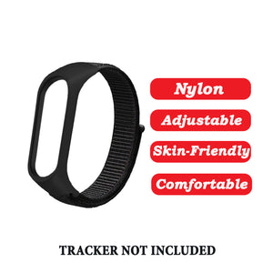 Nylon Wristband Strap for Mi Band 6/5/4/3 - Spider Black