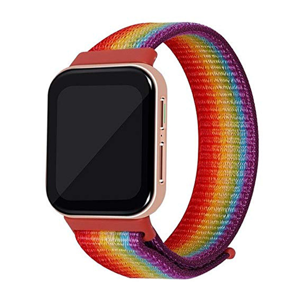 Woven Nylon Strap for Oppo Watch 41mm -Rainbow