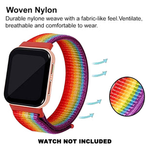 Woven Nylon Strap for Oppo Watch 41mm -Rainbow