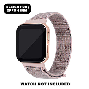 Woven Nylon Strap for Oppo Watch 41mm - Pink Sand