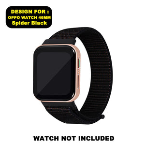 CellFAther Spider Black Woven Nylon Strap for Oppo Watch 46mm-Spider Black