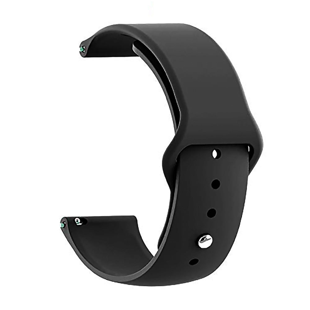 22mm universal Smartwatch Silicone Strap Black Plain