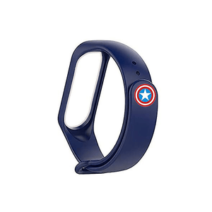 Silicone Wristband for Mi Band 4/ Mi Band 3 (Midnight Blue-Captain America Edition ) - CellFAther